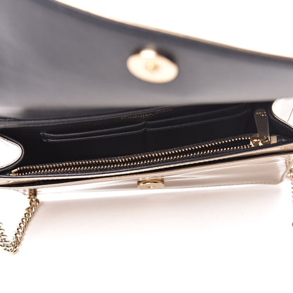 Christian Dior Metallic Patent Micro-Cannage Diorama Wallet on Chain Pouch Gold 7 of 10