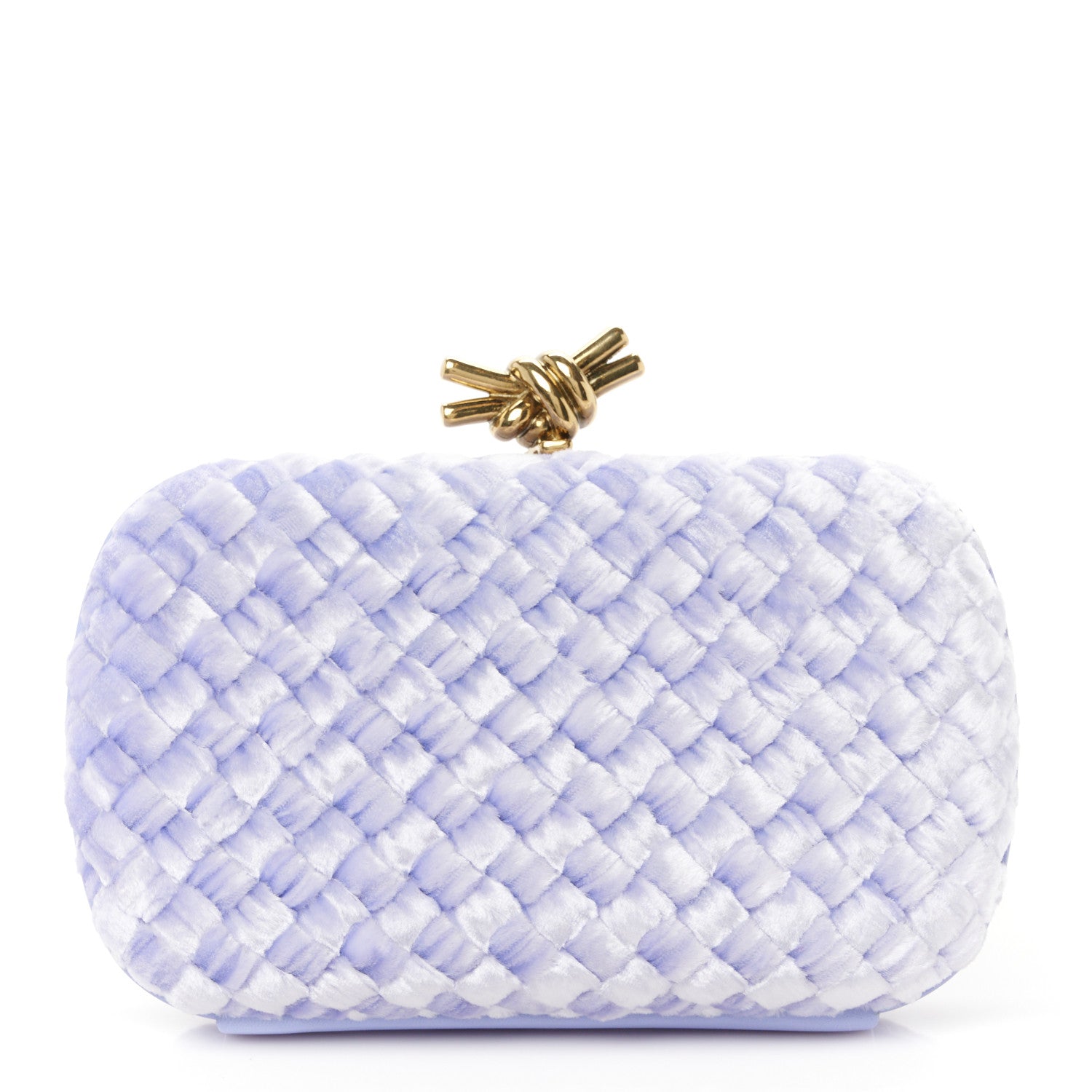 Bottega Veneta Velvet Intreccio Knot Clutch Amethyst 1 of 7