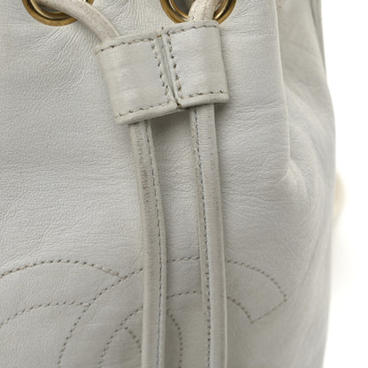 Chanel Lambskin CC Drawstring Bucket Bag White 13 of 17