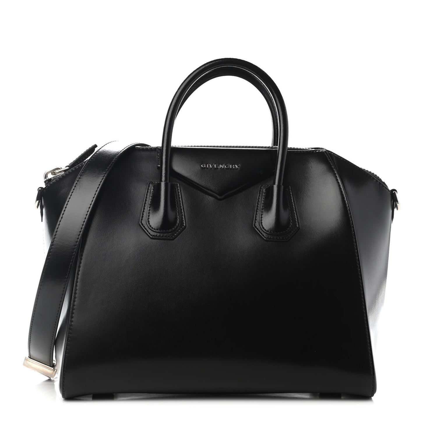 Shiny Lord Calfskin Medium Antigona Black