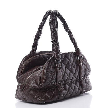 Chanel Distressed Lambskin Vintage Ligne Lady Braid Tote Brown 3 of 18