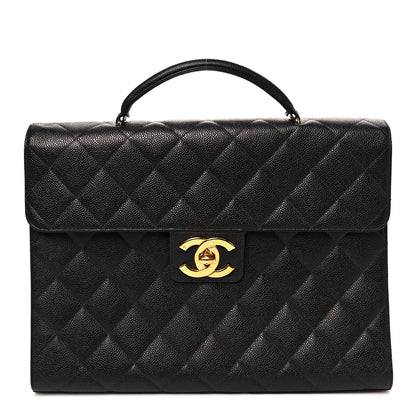 Chanel Caviar Quilted Briefcase Laptop Bag Black 1 of 12