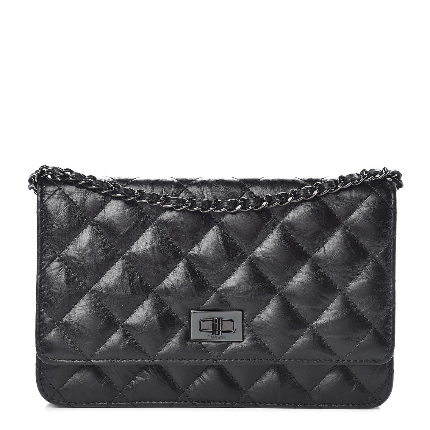 Aged Calfskin Quilted Reissue Wallet On Chain WOC So Black