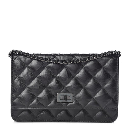Chanel Aged Calfskin Quilted Reissue Wallet On Chain WOC So Black 1 of 11