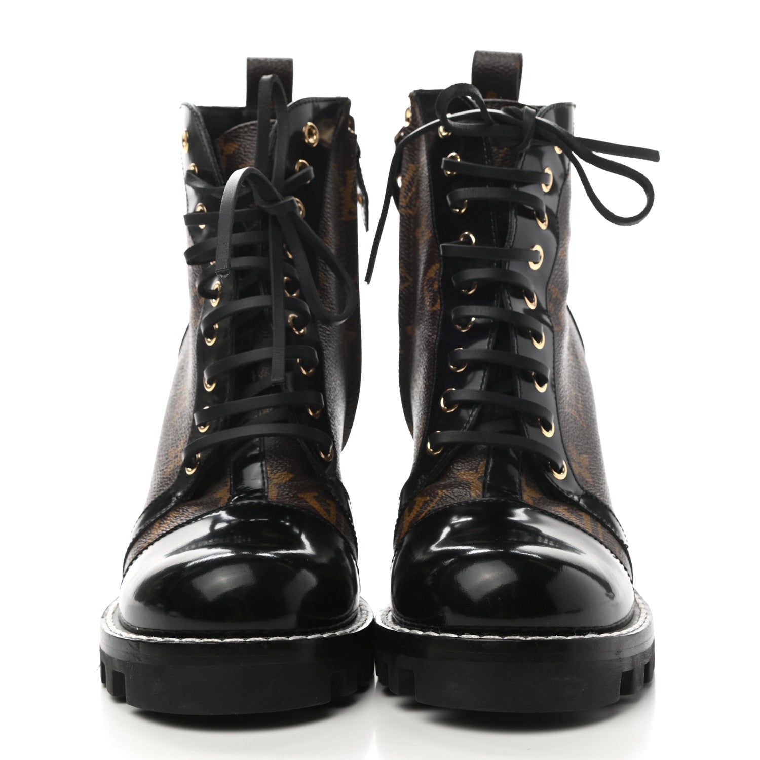 Louis Vuitton Patent Calfskin Monogram Star Trail Ankle Boots 39 Black 2 of 8