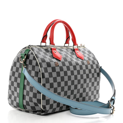 Louis Vuitton Damier Speedy Bandouliere 30 Black White 3 of 10