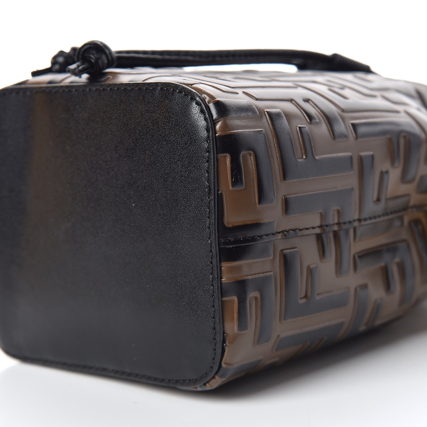 Fendi Vitello Liberty F is Fendi Bi-Color FF 1974 Embossed Mini Mon Tresor Bucket Bag Maya Black 7 of 11