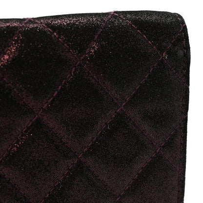 Chanel Iridescent Calfskin Quilted Tartan Button Yen Wallet Burgundy 12 of 12