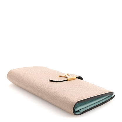 Louis Vuitton Taurillon LV Vertical Capucines Wallet Galet Aquamarine 4 of 6
