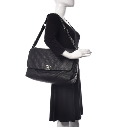 Chanel Grained Calfskin Stitched Medium Braided With Style Flap Black 2 of 10