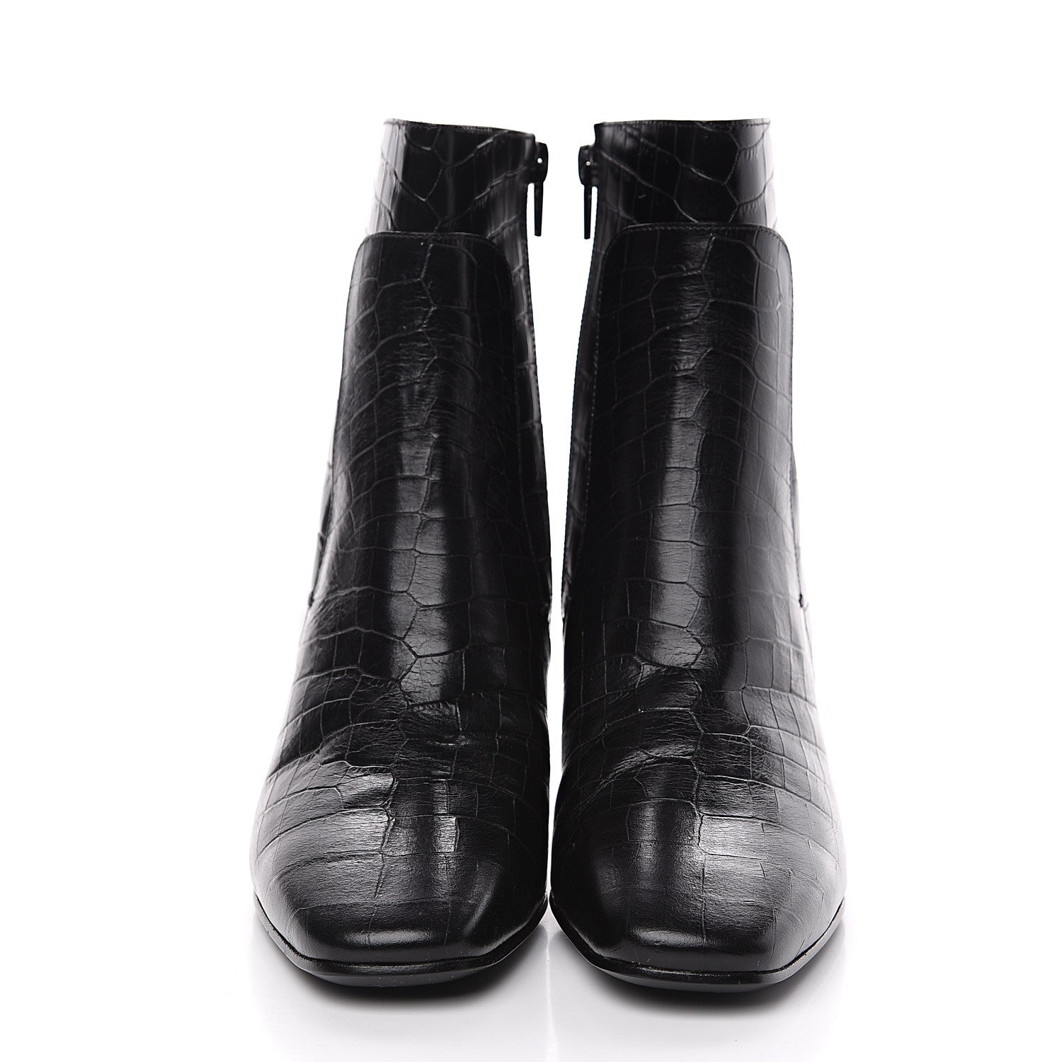 Givenchy Calfskin Crocodile Embossed Ankle Boots 36 Black 2 of 7