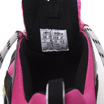 Balenciaga Fabric Mesh Womens Triple S Sneakers 40 Fluo Pink Grey White 8 of 9