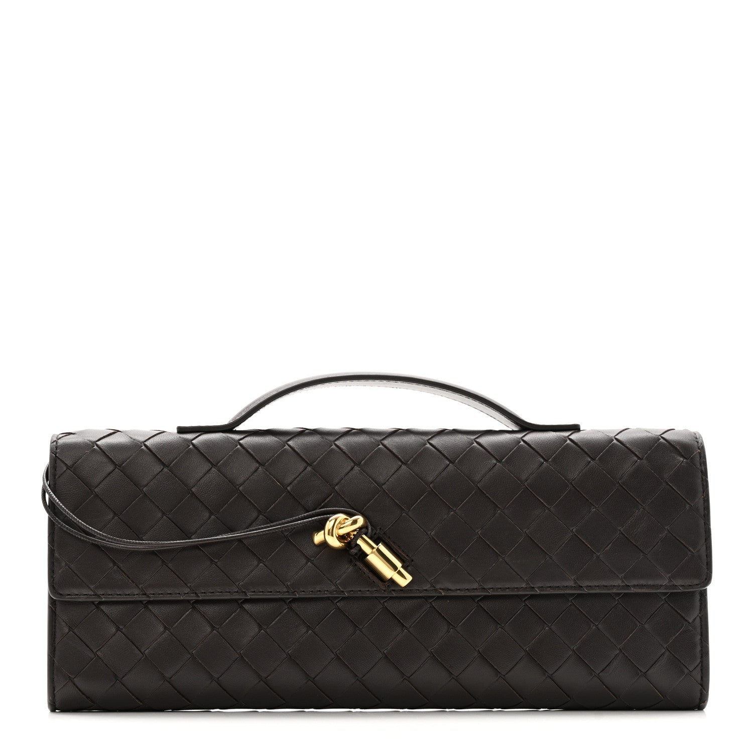 Bottega Veneta Nappa Intrecciato Long Andiamo Top Handle Clutch Fondant 1 of 9