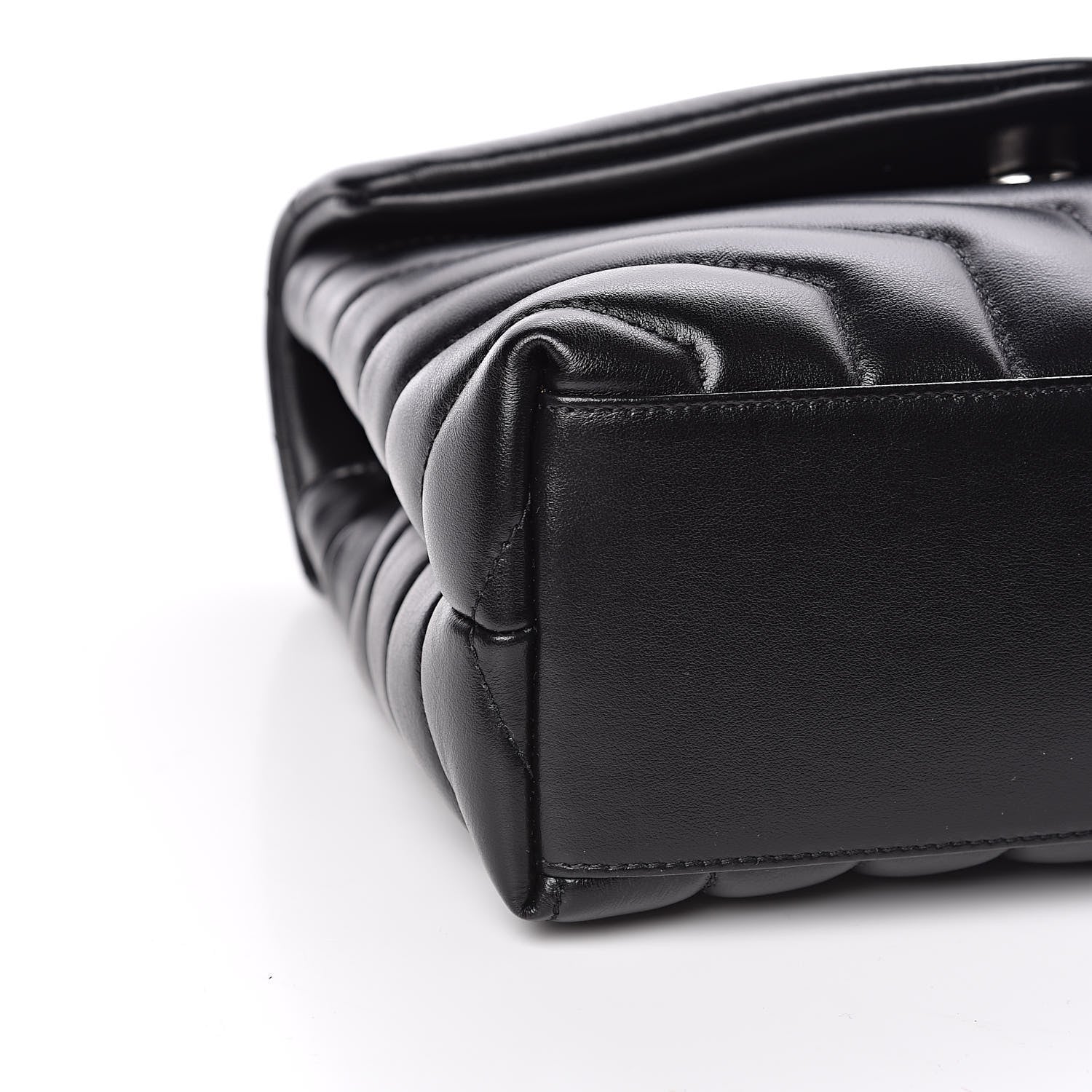 Saint Laurent Calfskin Y Quilted Monogram Small Loulou Chain Satchel Black 7 of 9
