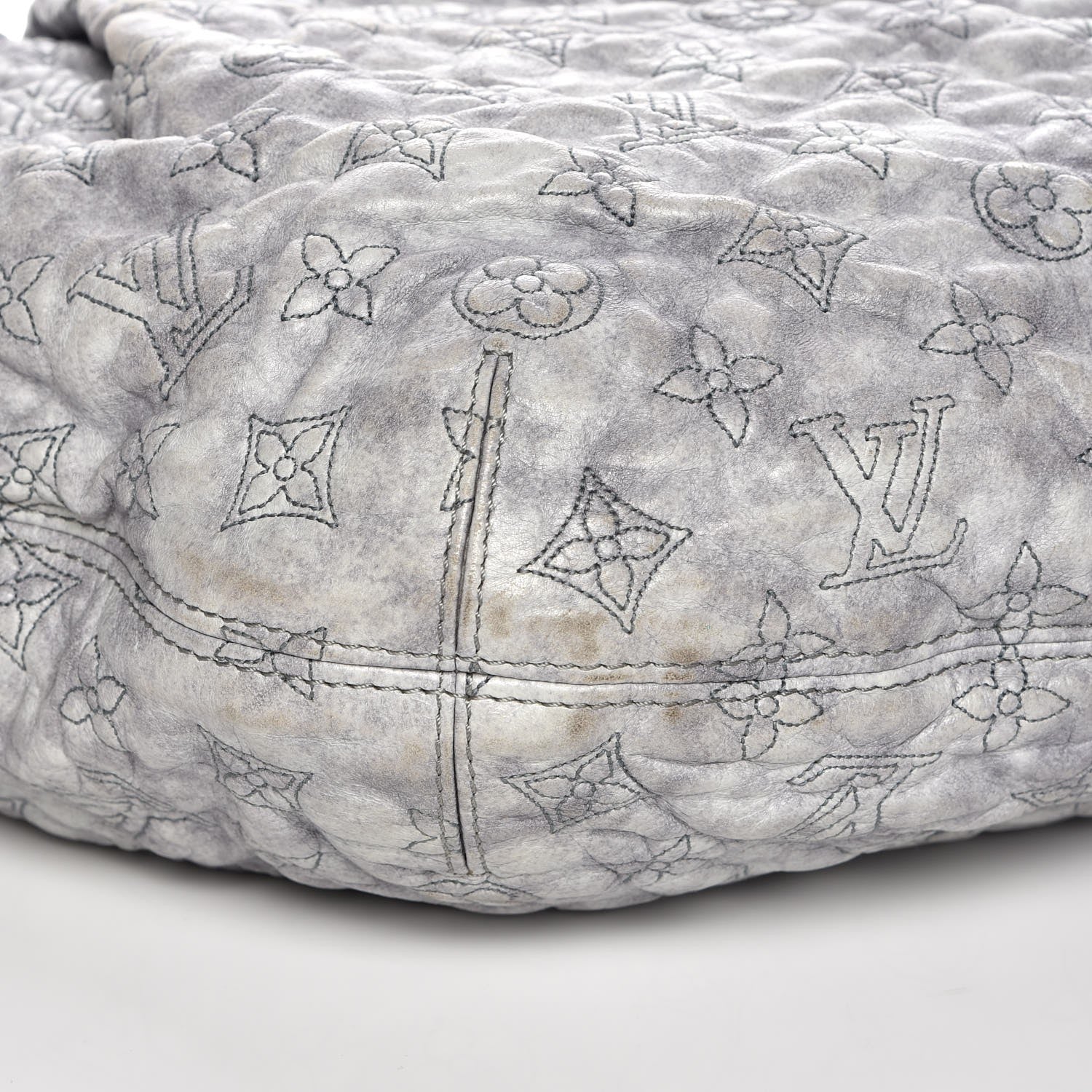 Louis Vuitton Lambskin Olympe Nimbus GM Gris Perle 9 of 10