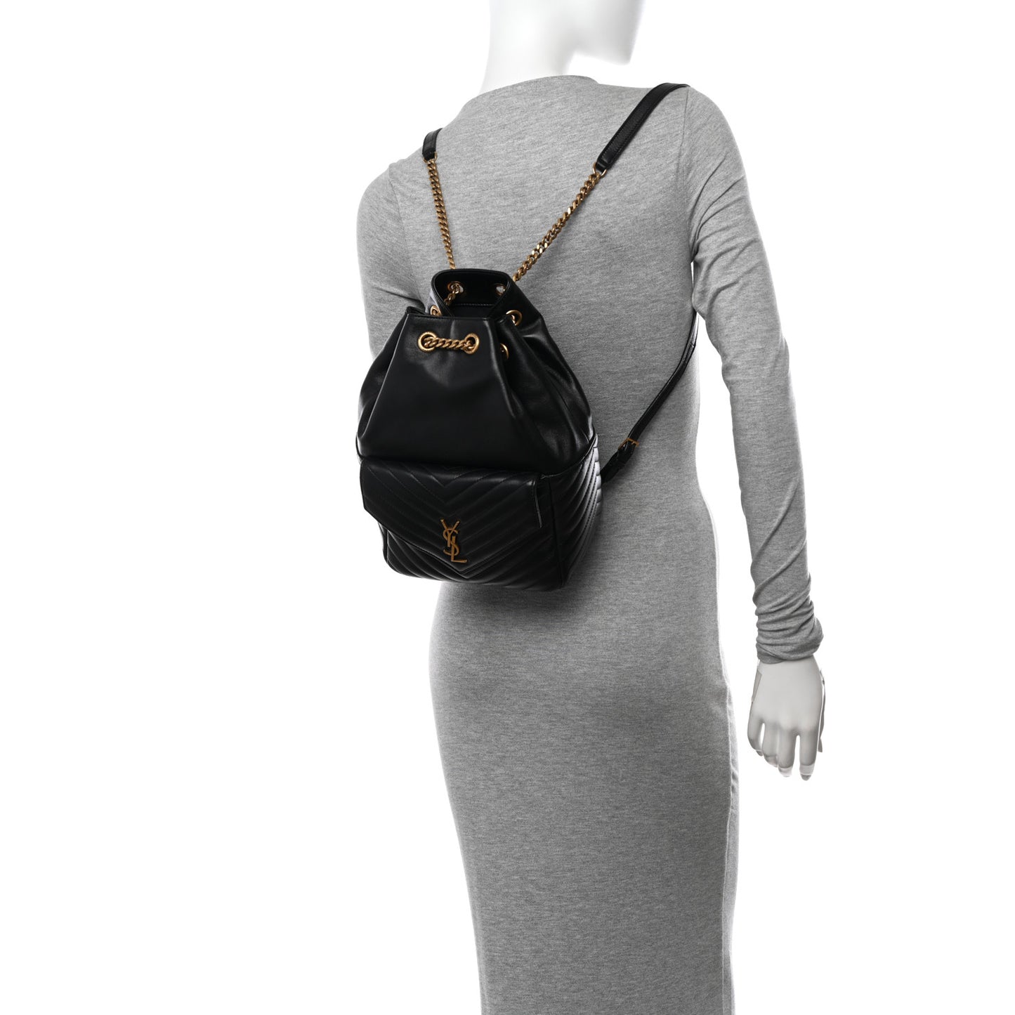 Lambskin Matelasse Monogram Joe Backpack Black