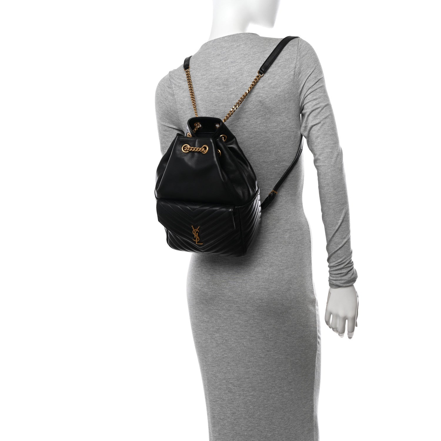 Saint Laurent Lambskin Matelasse Monogram Joe Backpack Black 2 of 10