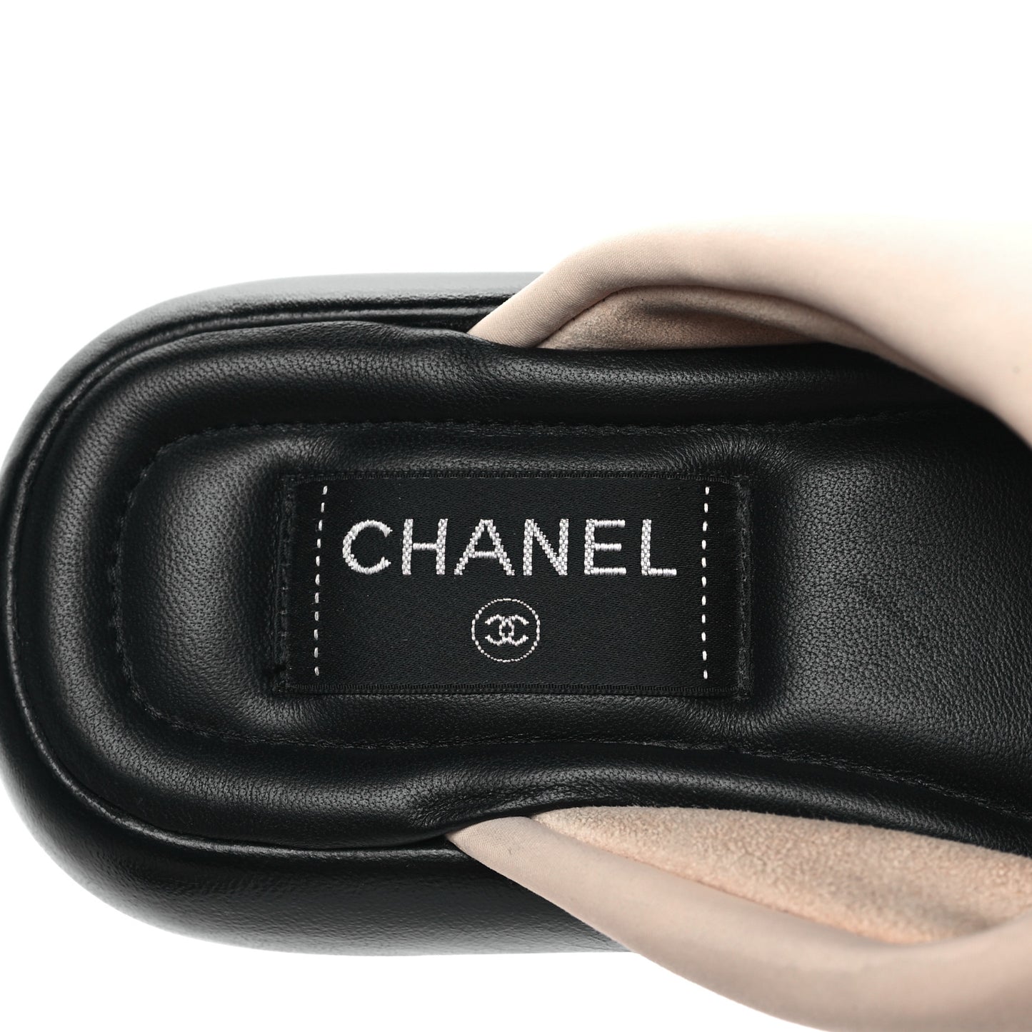 Fabric CC Mules Sandals 36 Light Beige