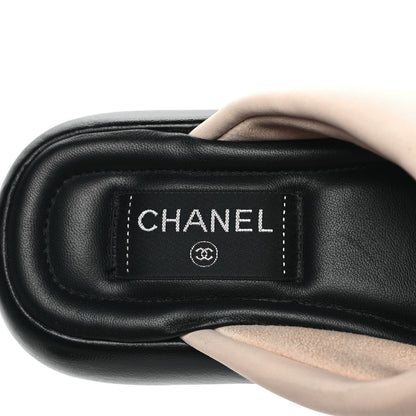Chanel Fabric CC Mules Sandals 36 Light Beige 7 of 8