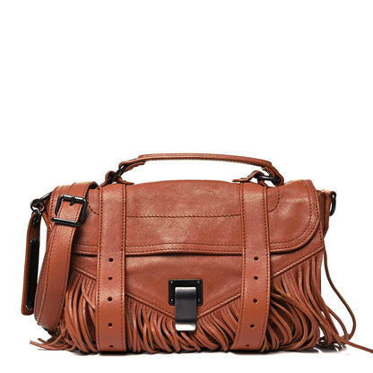 Proenza Schouler Lambskin Tiny Fringe Lux PS1 Satchel Saddle 1 of 11