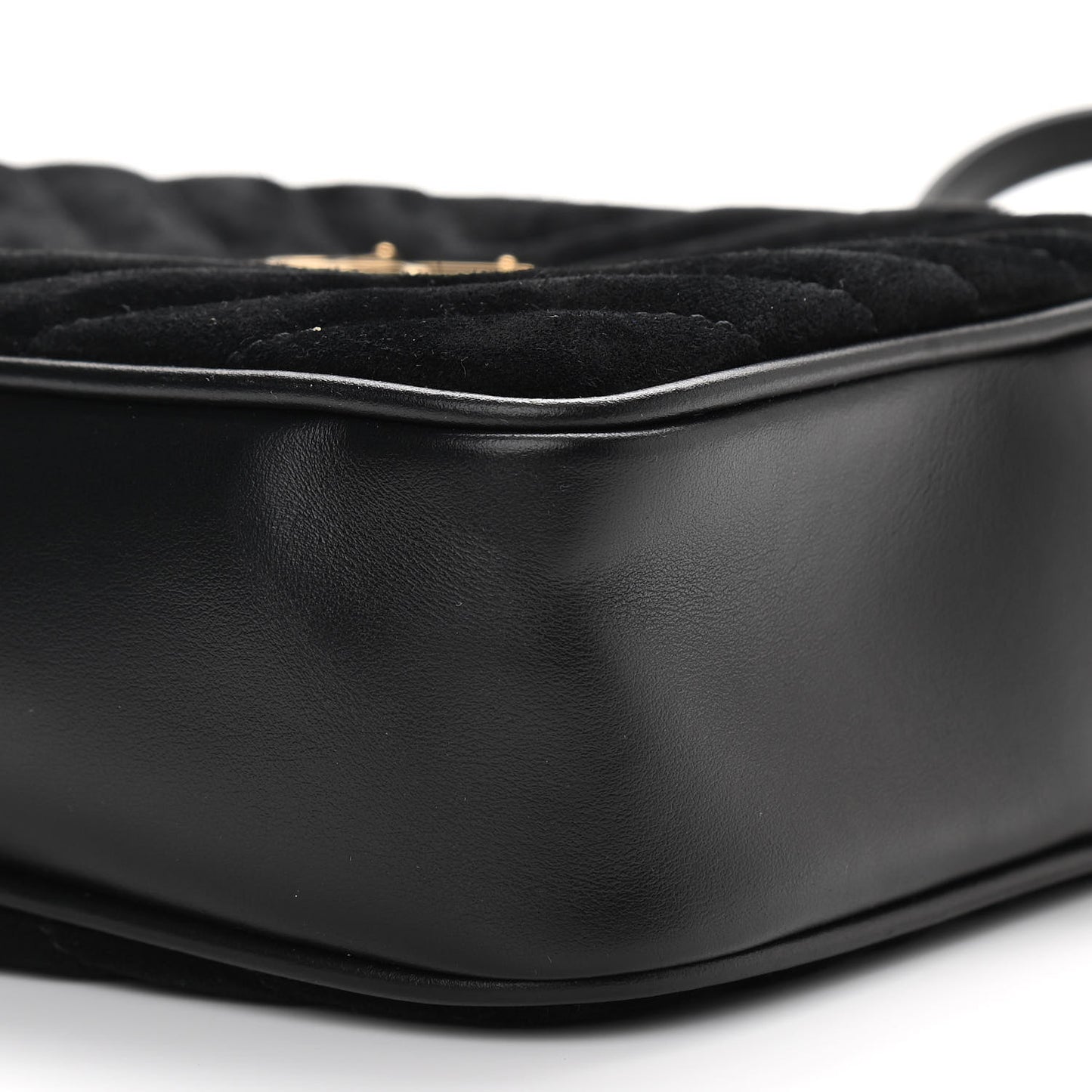 Suede Calfskin Monogram Lou Camera Bag Black