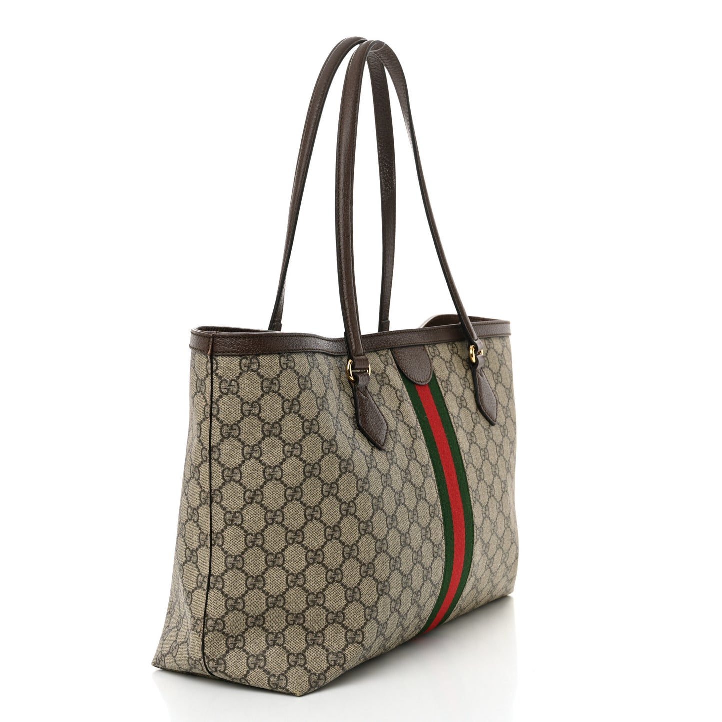 GG Supreme Monogram Medium Ophidia Shopping Tote Brown