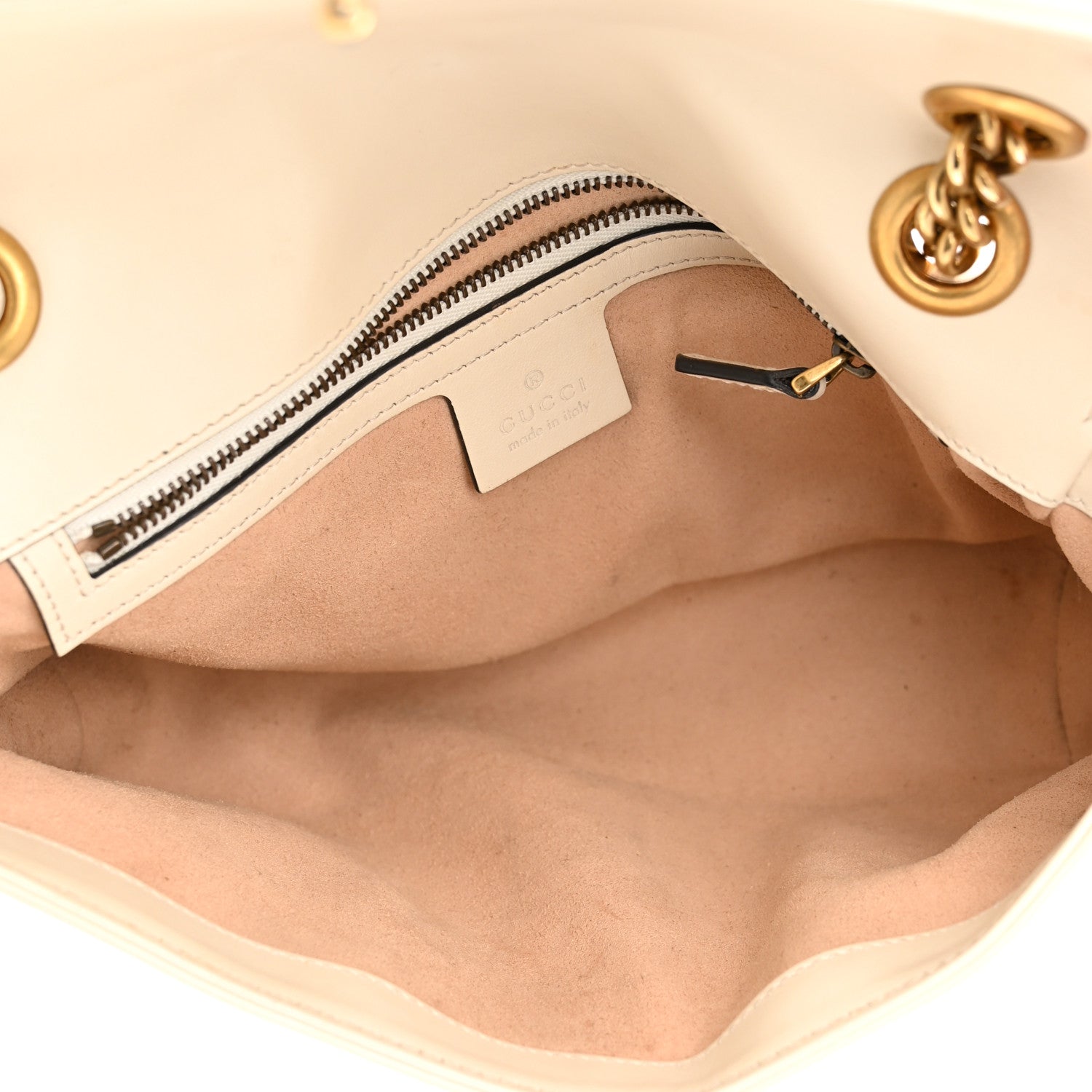 Gucci Calfskin Matelasse Small GG Marmont Shoulder Bag White 5 of 10