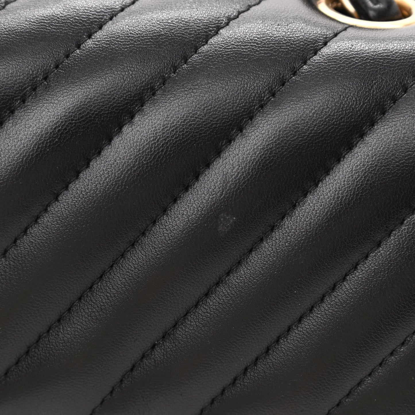 Lambskin Chevron Quilted Mini Rectangular Flap Black