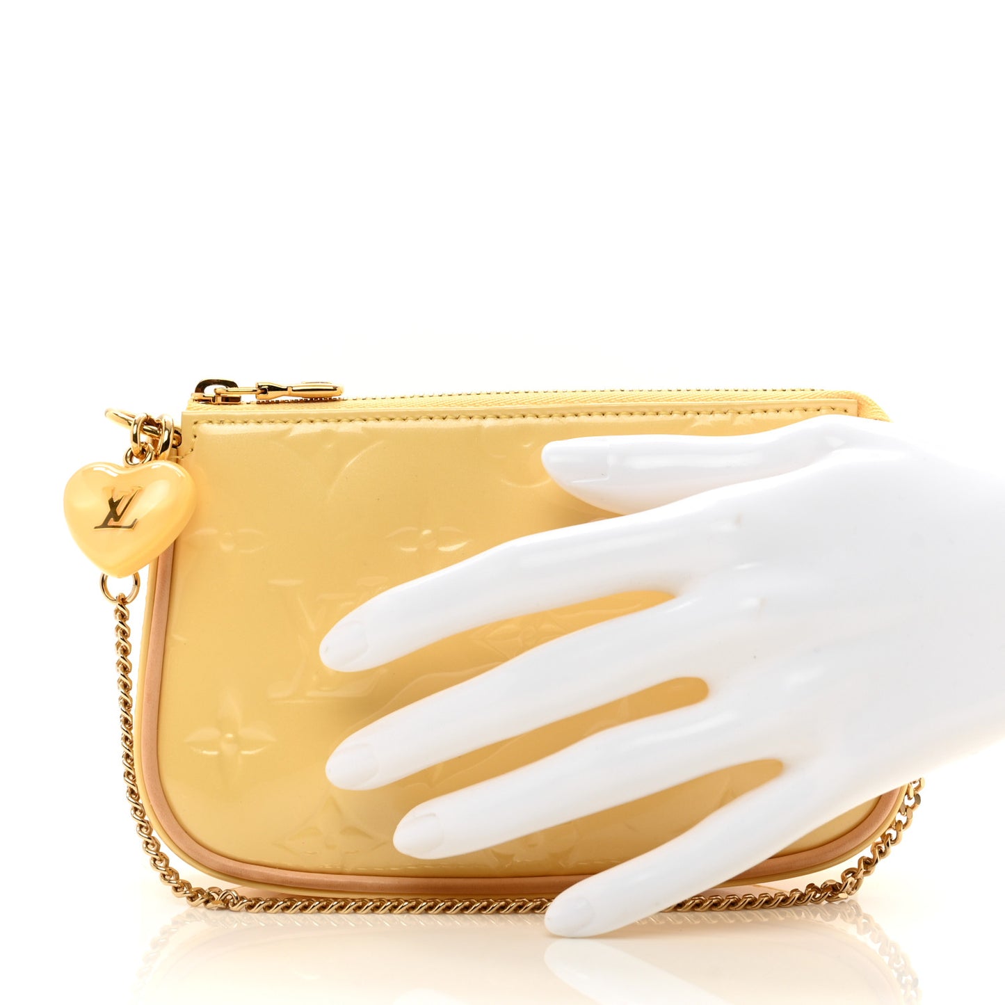 Metallic Vernis Valentine Mini Pochette Accessories Banana Fizz