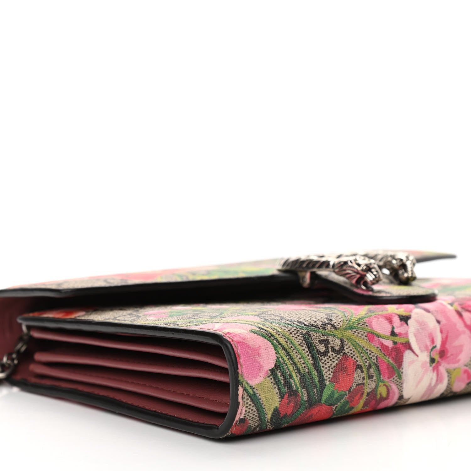 Gucci GG Supreme Monogram Blooms Mini Dionysus Chain Wallet Beige Multicolor Dry Rose 9 of 10