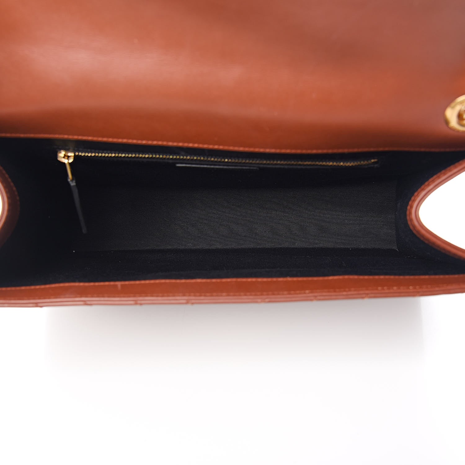 Saint Laurent Smooth Calfskin Matelasse Chevron Large Monogram Satchel Tan 5 of 10