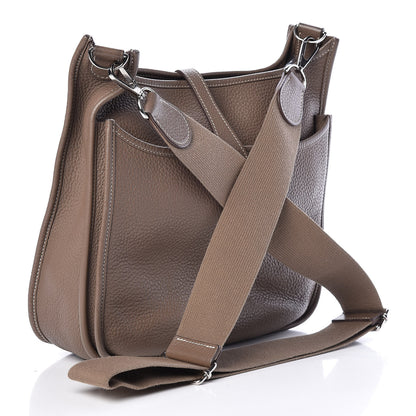 Hermes Taurillon Clemence Evelyne III PM Etoupe 3 of 16