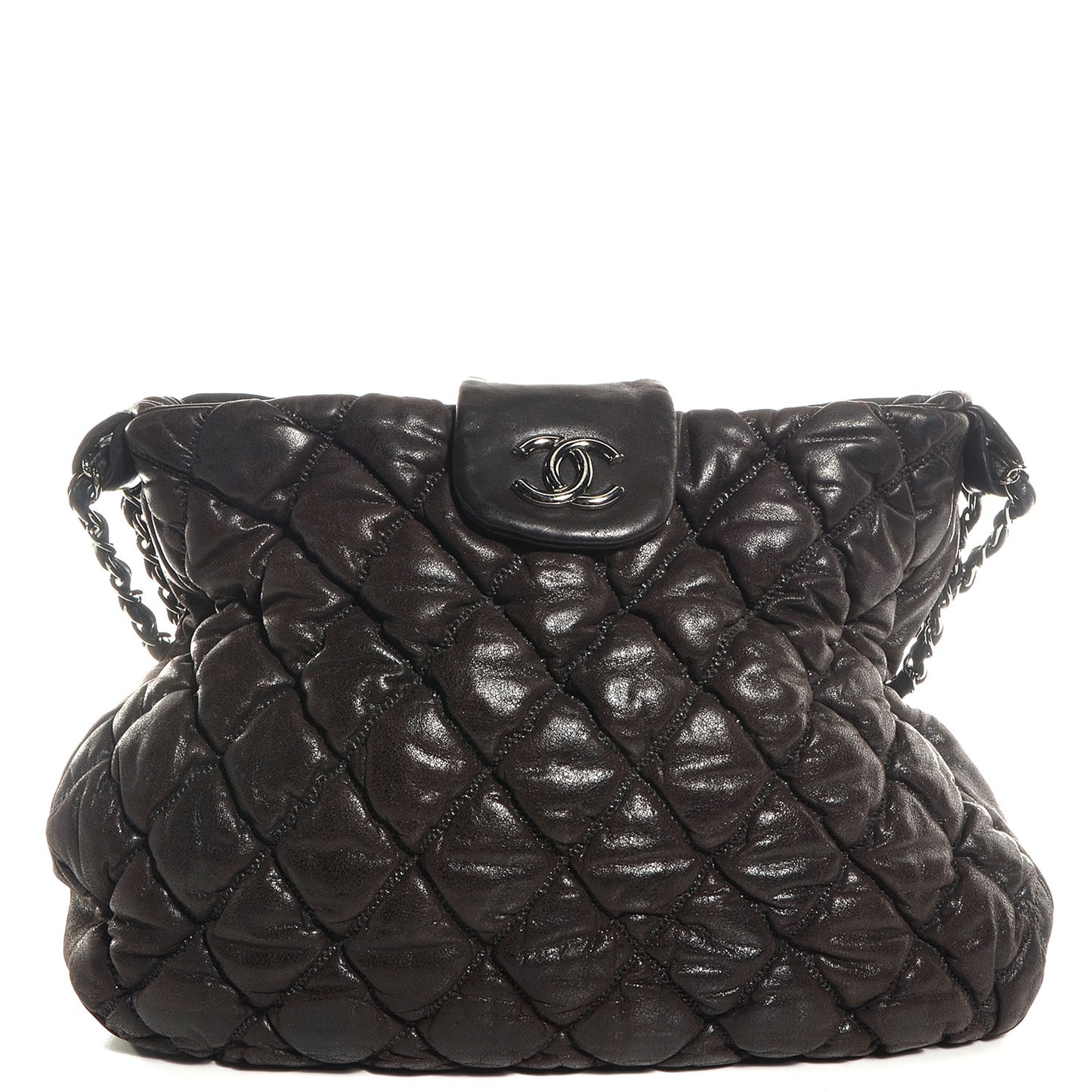 Calfskin Bubble Quilt Hobo Brown