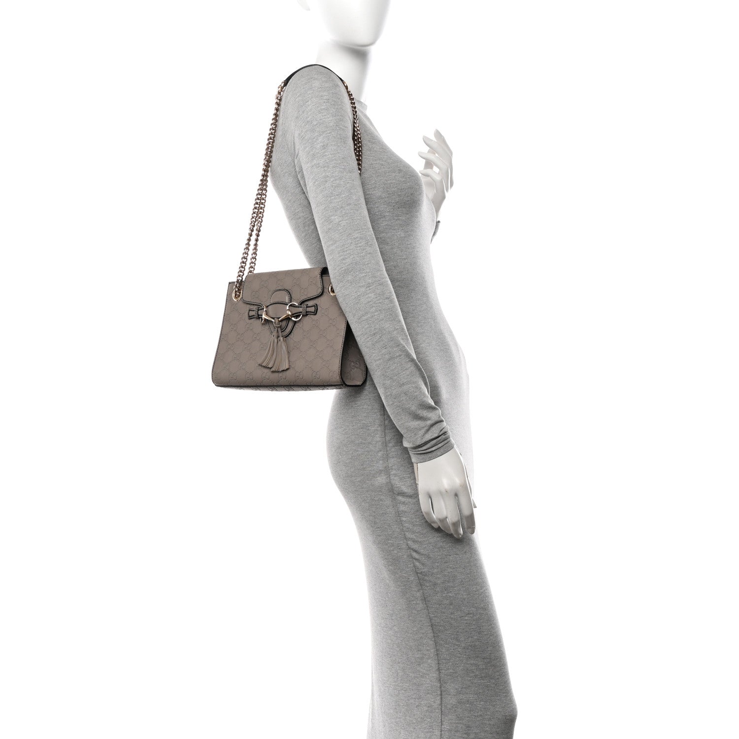 Gucci Guccissima Small Emily Chain Shoulder Bag Storm Grey 2 of 18