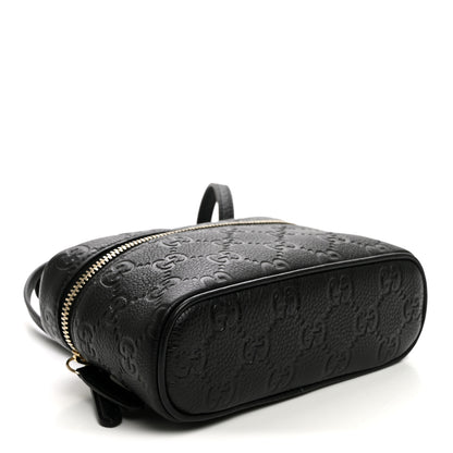 Gucci GG Calfskin Embossed Emblem Super MIni Crossbody Bag Black 4 of 9