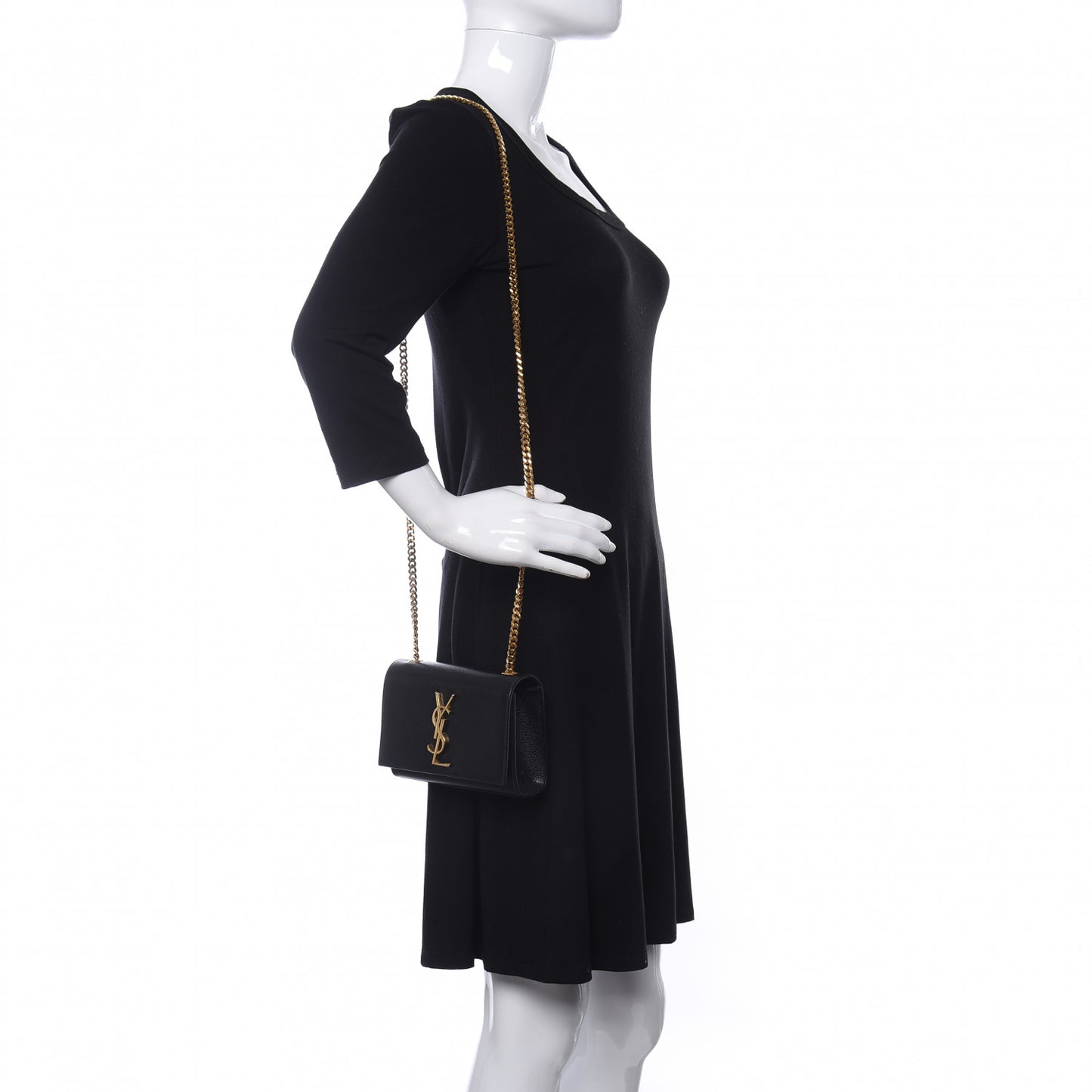 Grain De Poudre Small Monogram Kate Satchel Black