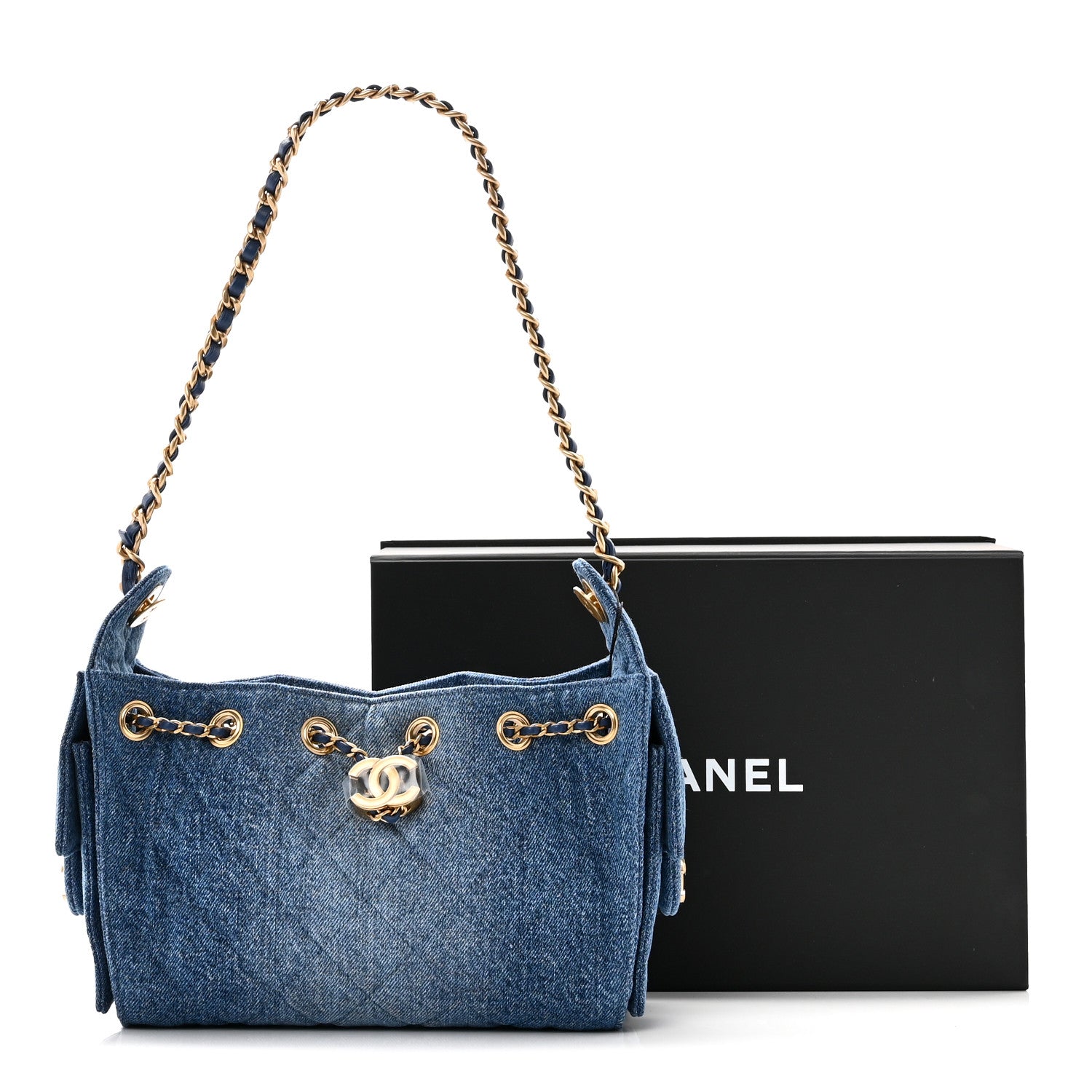 Chanel Washed Denim Quilted Mini Chanel 25 Handbag Blue 11 of 11