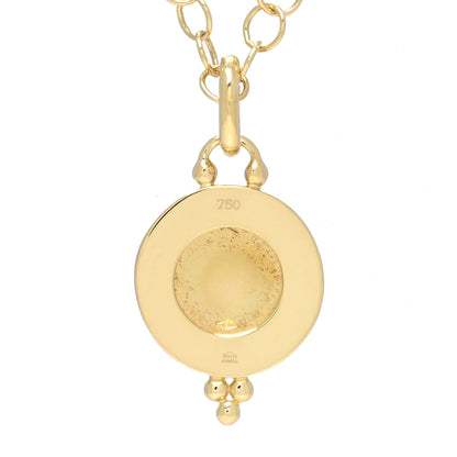 Temple St. Clair 18K Yellow Gold Diamond 10mm Pave Angel Pendant Link Chain Necklace 5 of 5