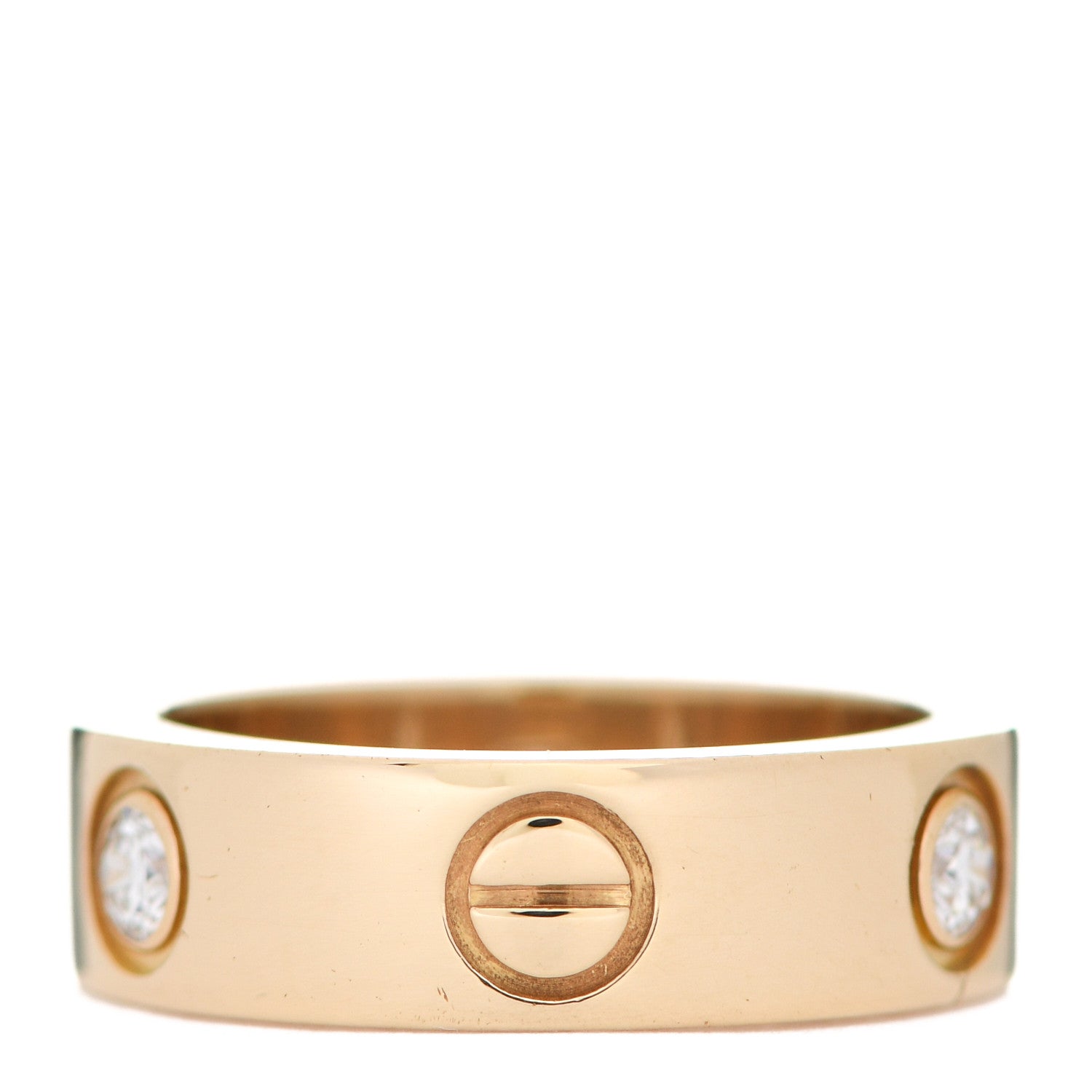 Cartier 18K Yellow Gold 3 Diamond 5.5mm LOVE Ring 49 5 3 of 5