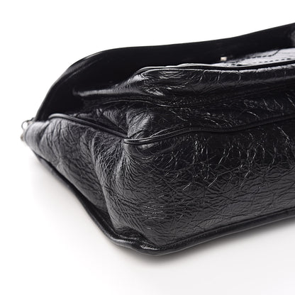 Saint Laurent Crinkled Calfskin Matelasse Monogram Large Niki Chain Satchel Black 8 of 10