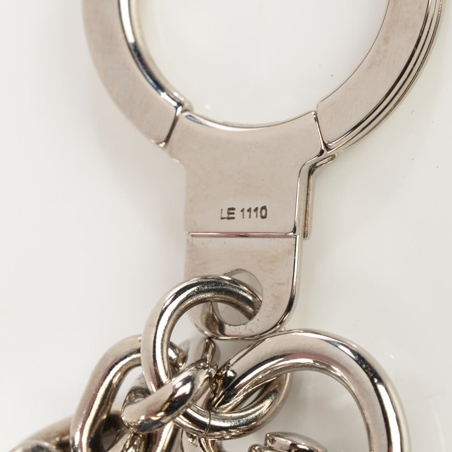 LV Initials Key Holder Silver