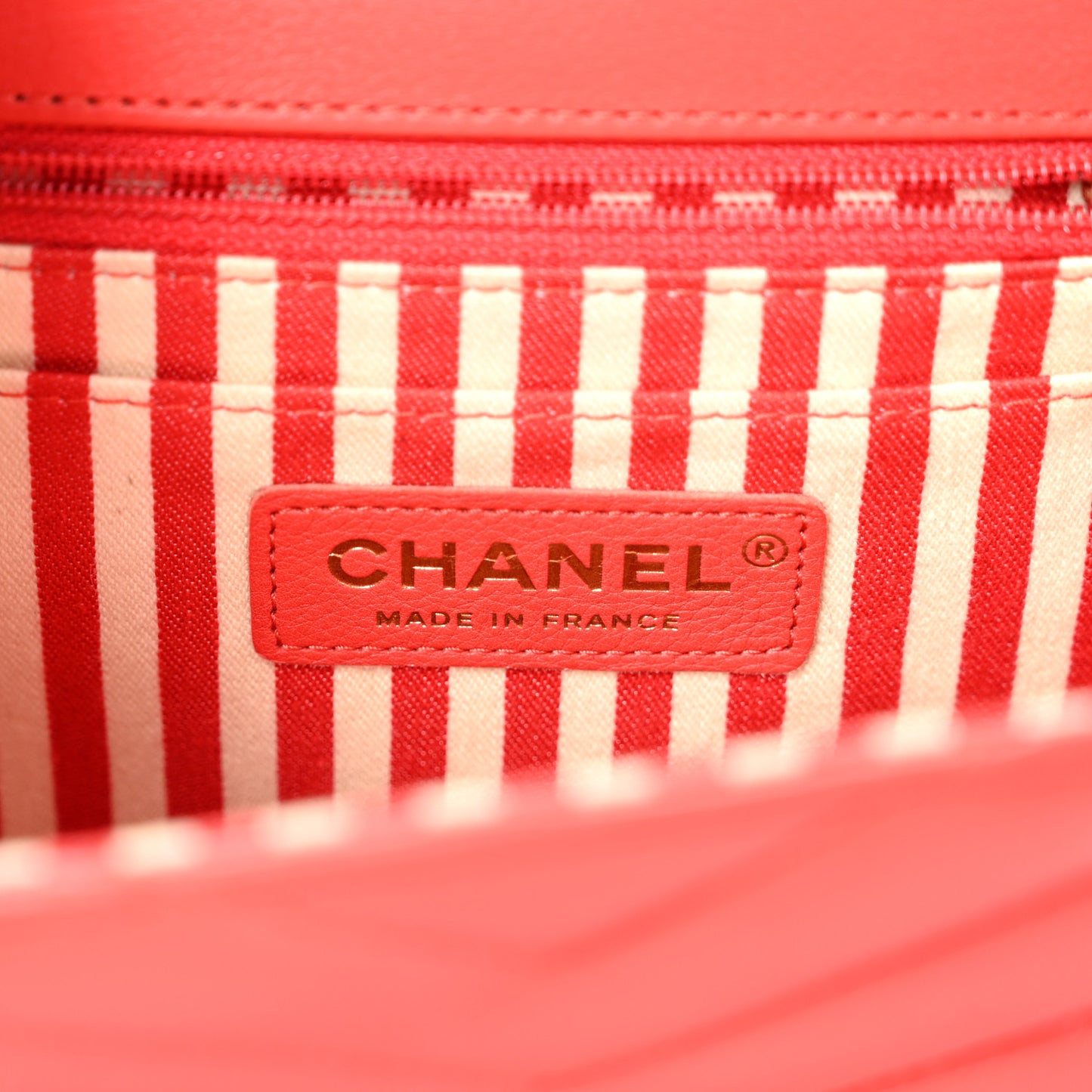 Calfskin Quilted Chevron Small Single Flap Red