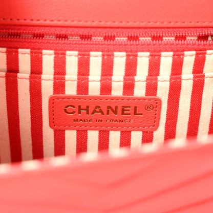 Chanel Calfskin Quilted Chevron Small Single Flap Red 6 of 10
