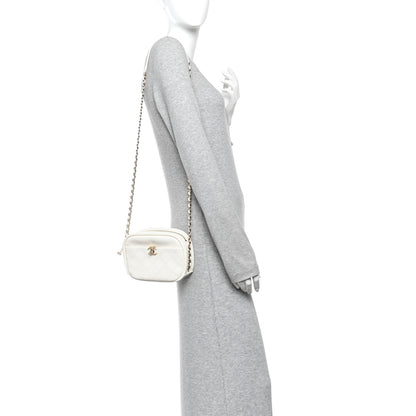 Chanel Goatskin Quilted Small Casual Trip Camera Case White 2 of 11