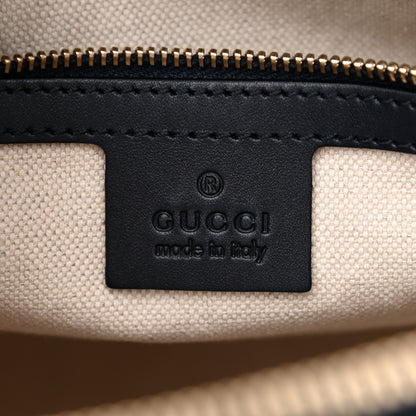 Gucci Monogram Selleria Calfskin Vintage Web Medium Boston Beige Blue 5 of 9