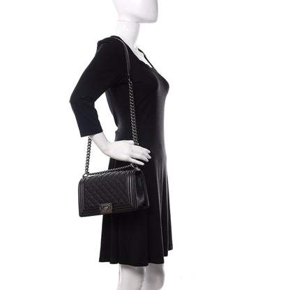 Chanel Caviar Quilted Medium Boy Flap Black 2 of 11