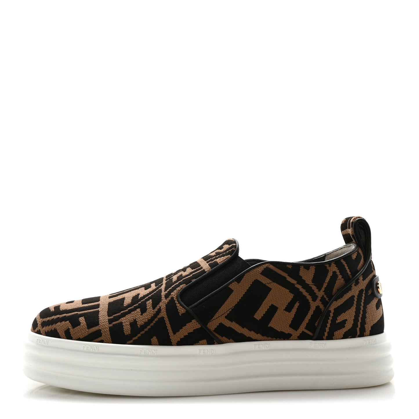 X SARA COLEMAN Canvas FF Vertigo Embroidered Womens Rise Slip On Sneakers 39 Tobacco Black
