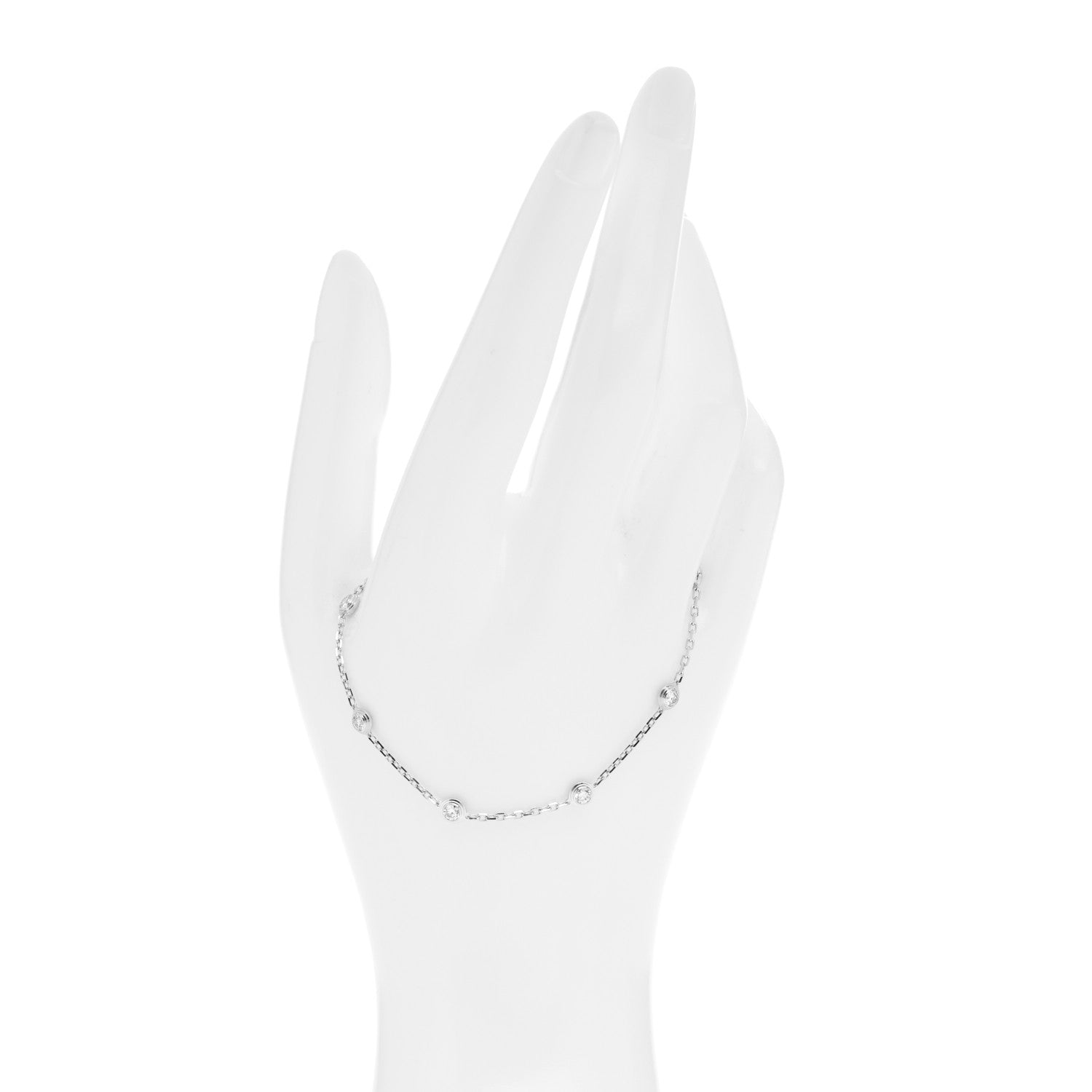 Cartier 18K White Gold 7 Diamond D'Amour Station Bracelet 2 of 4