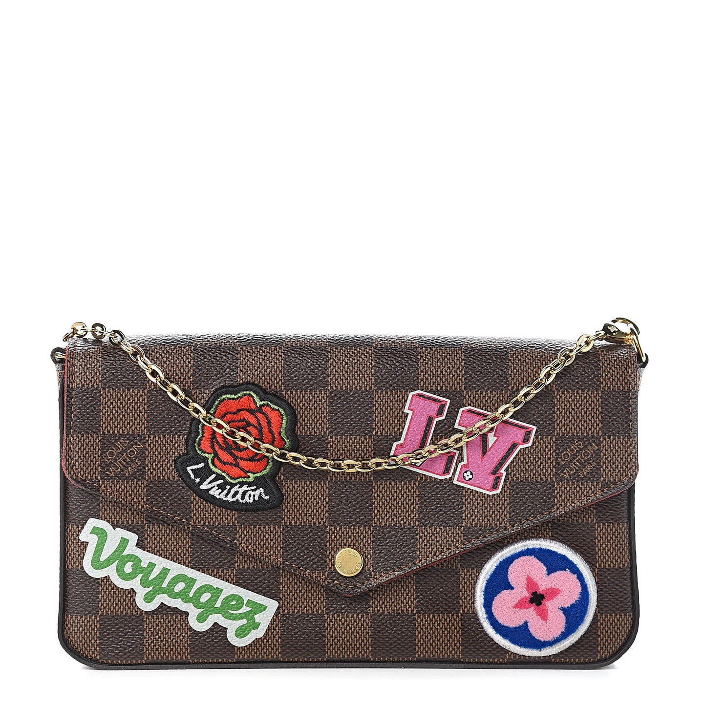Damier Ebene LV Stories Pochette Felicie Chain Wallet