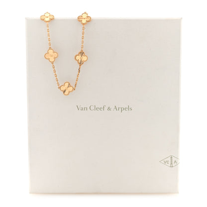 Van Cleef & Arpels 18K Yellow Gold 10 Motifs Guilloche Vintage Alhambra Necklace 5 of 5